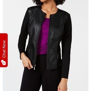 Women’s black faux leather jacket